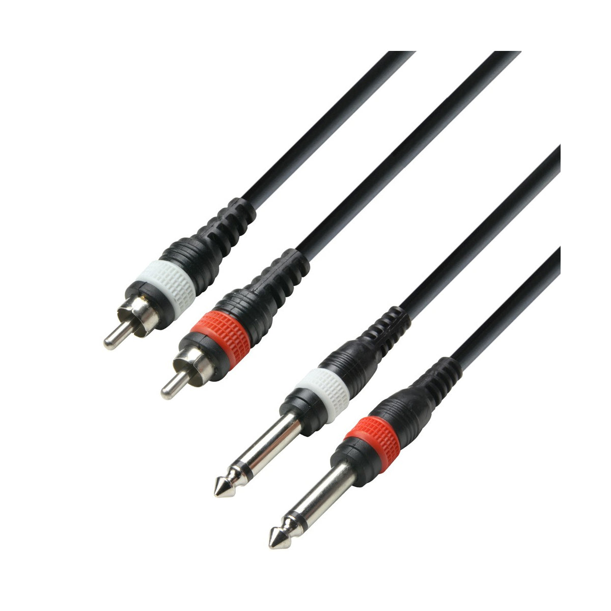 Adam Hall Cables K3 TPC 0600 - Audio Cable 2 x RCA male to 2 x 6.3mm Jack mono 6m