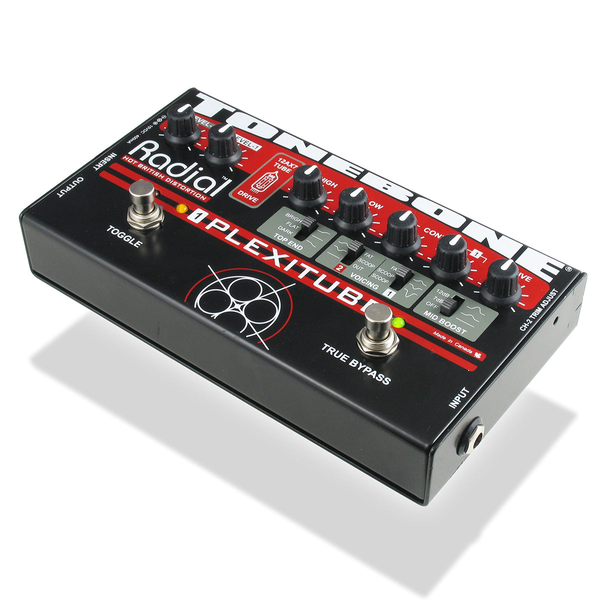 Raidal Plexitube Tube distortion British style clean-rhythm-lead modes. PSU included