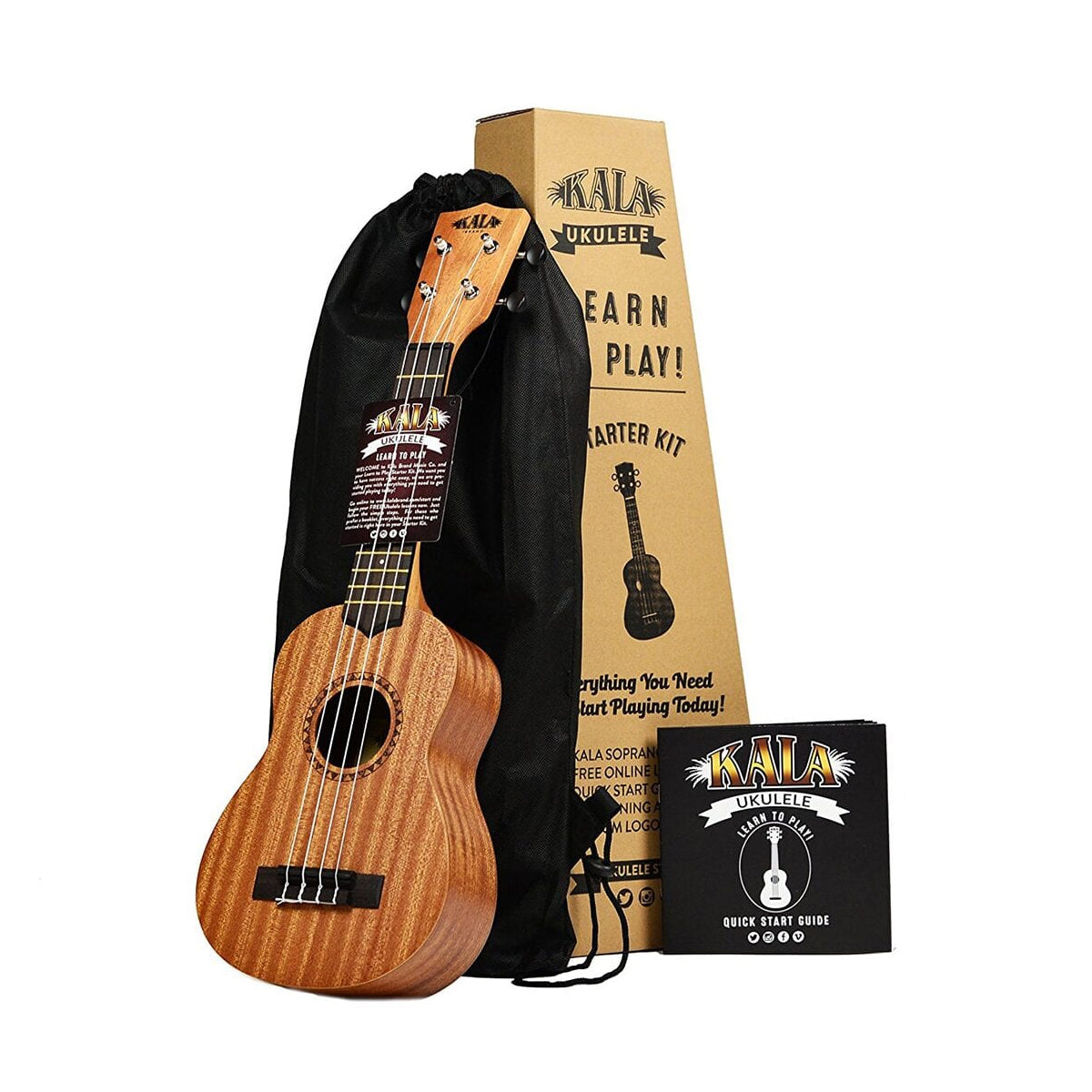 Kala KALALTPS Learn To Play Mahogany Soprano Ukulele Starter Kit