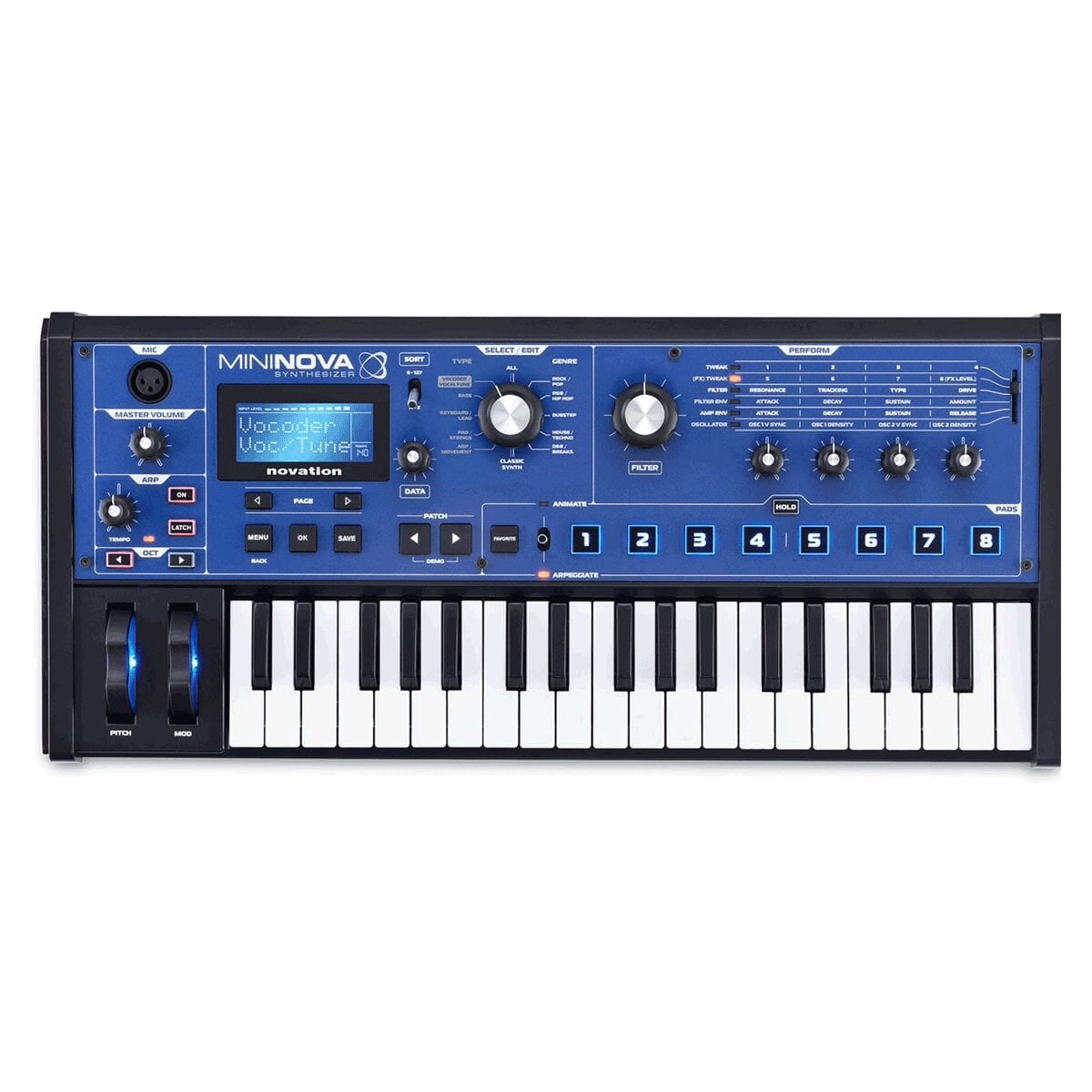 Novation MiniNova 37-Key Synthesizer with Vocoder