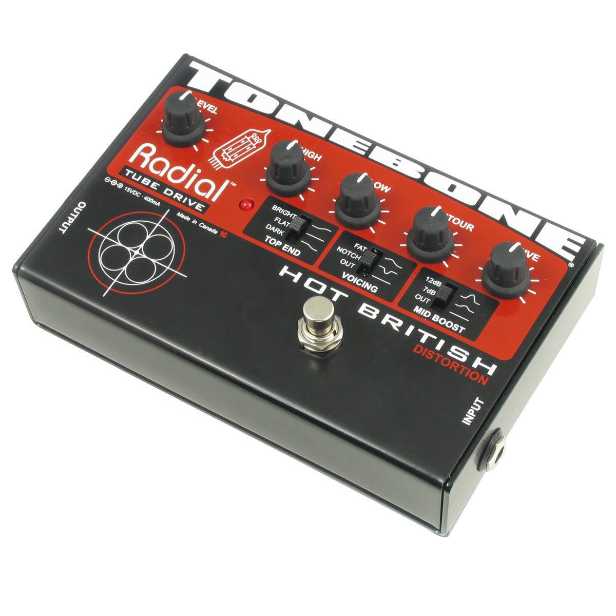 Radial Tonebone Hot British Tube distortion 12AX7 equipped British style tones. PSU included