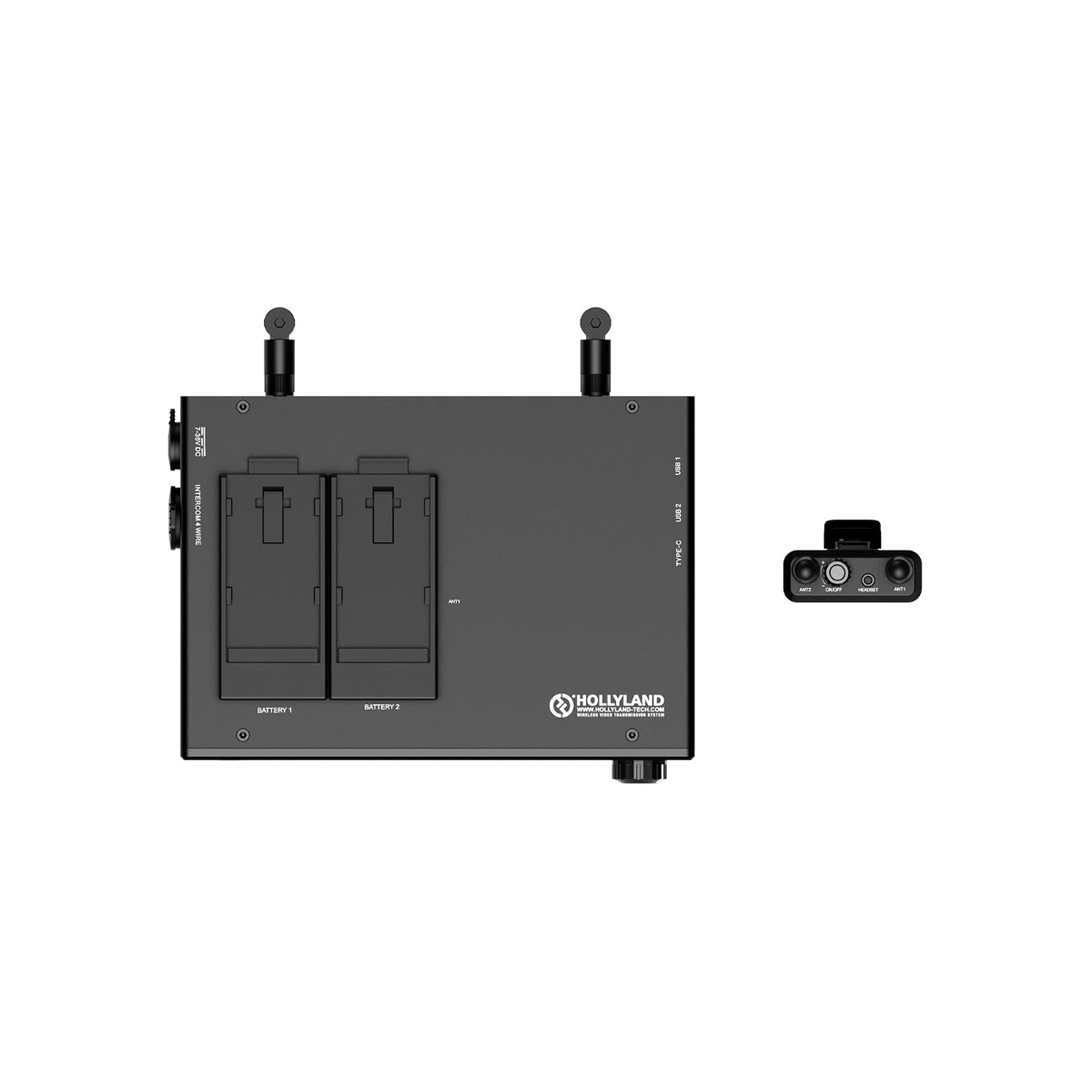Hollyland Mars T1000-4BP, Carton Case, Base Station, 4x Beltpack, Pro Dyn. Monaural Headset, Antenna