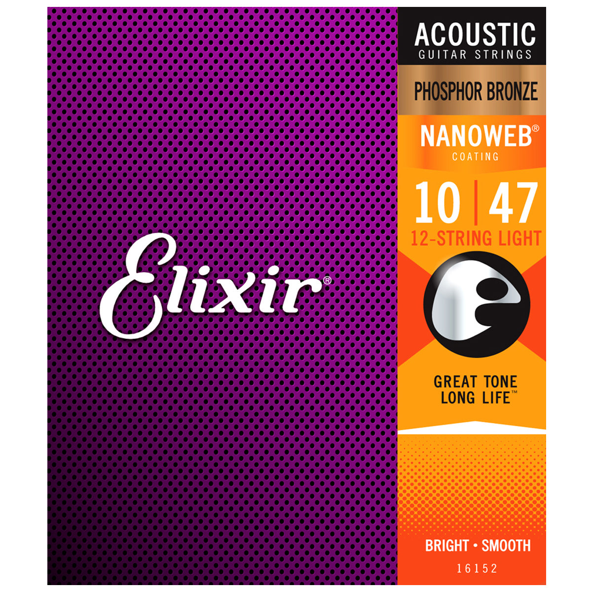 Elixir 16152 Acoustic Phosphor Nanoweb 12-string Gauge Light 0.10-0.47
