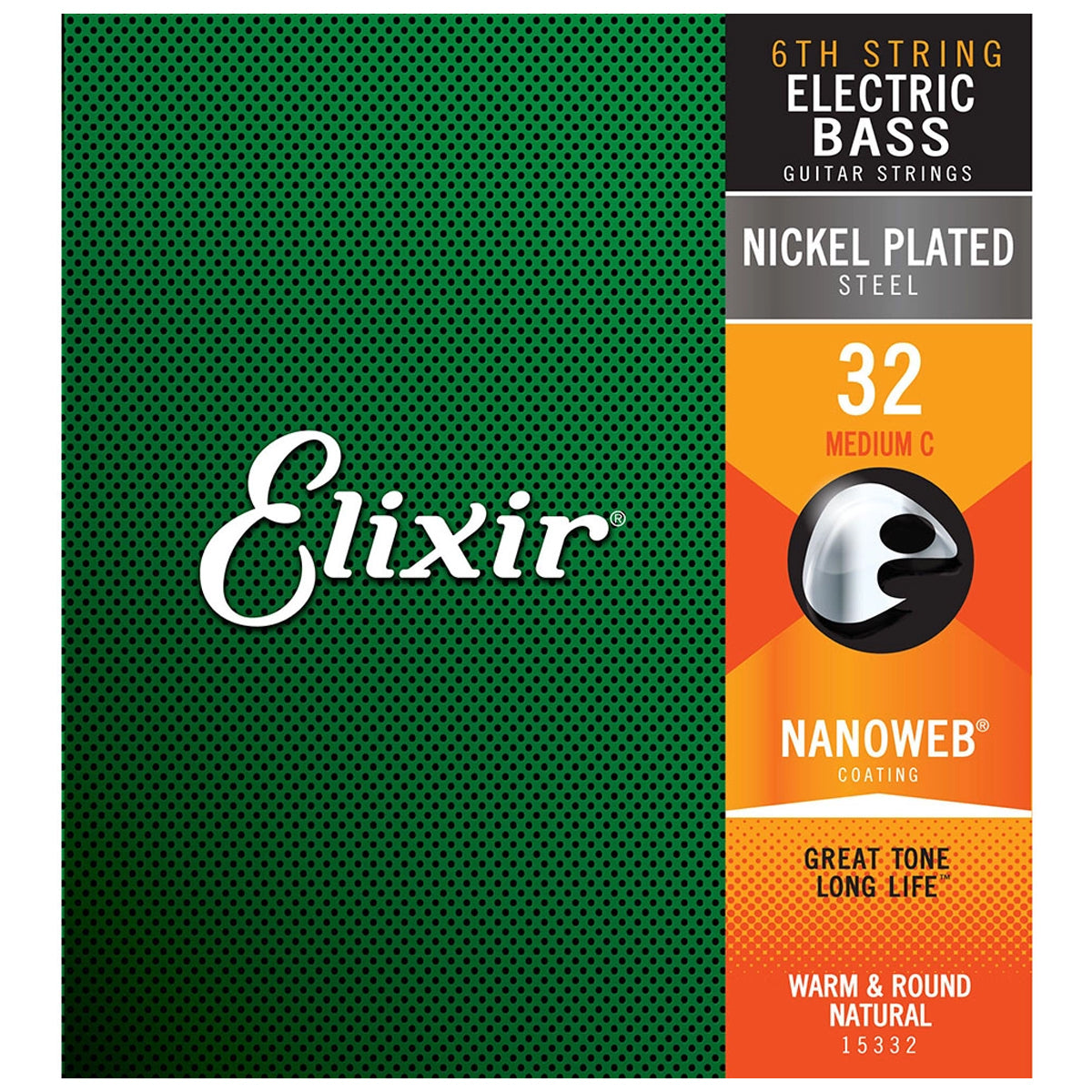Elixir 15332 Nanoweb Coating Nickel Plated Electric Bass Guitar Single String (0.32 )