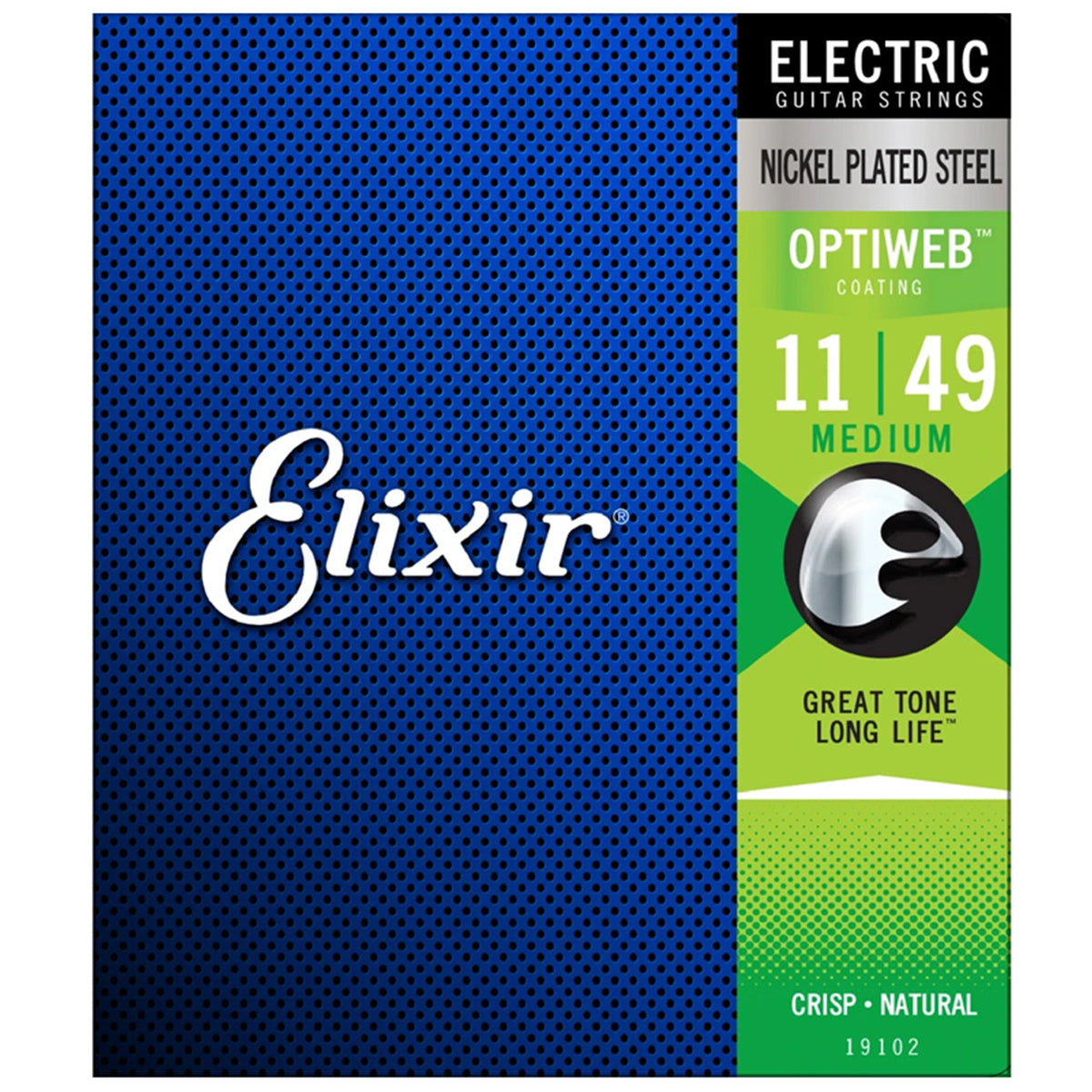 Elixir 19102 Optiweb Nickel Plated Steel Electric Guitar Strings Medium 0.11-0.49