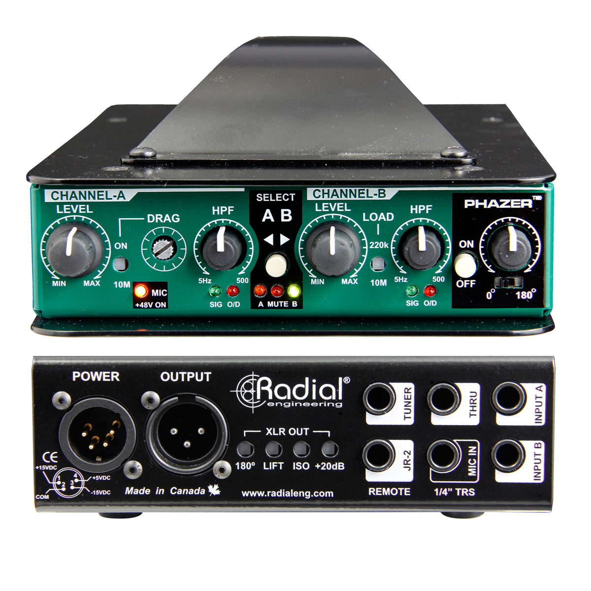 Radial JDV Active class-A direct box, 2-ins,4-outs & Drag Control