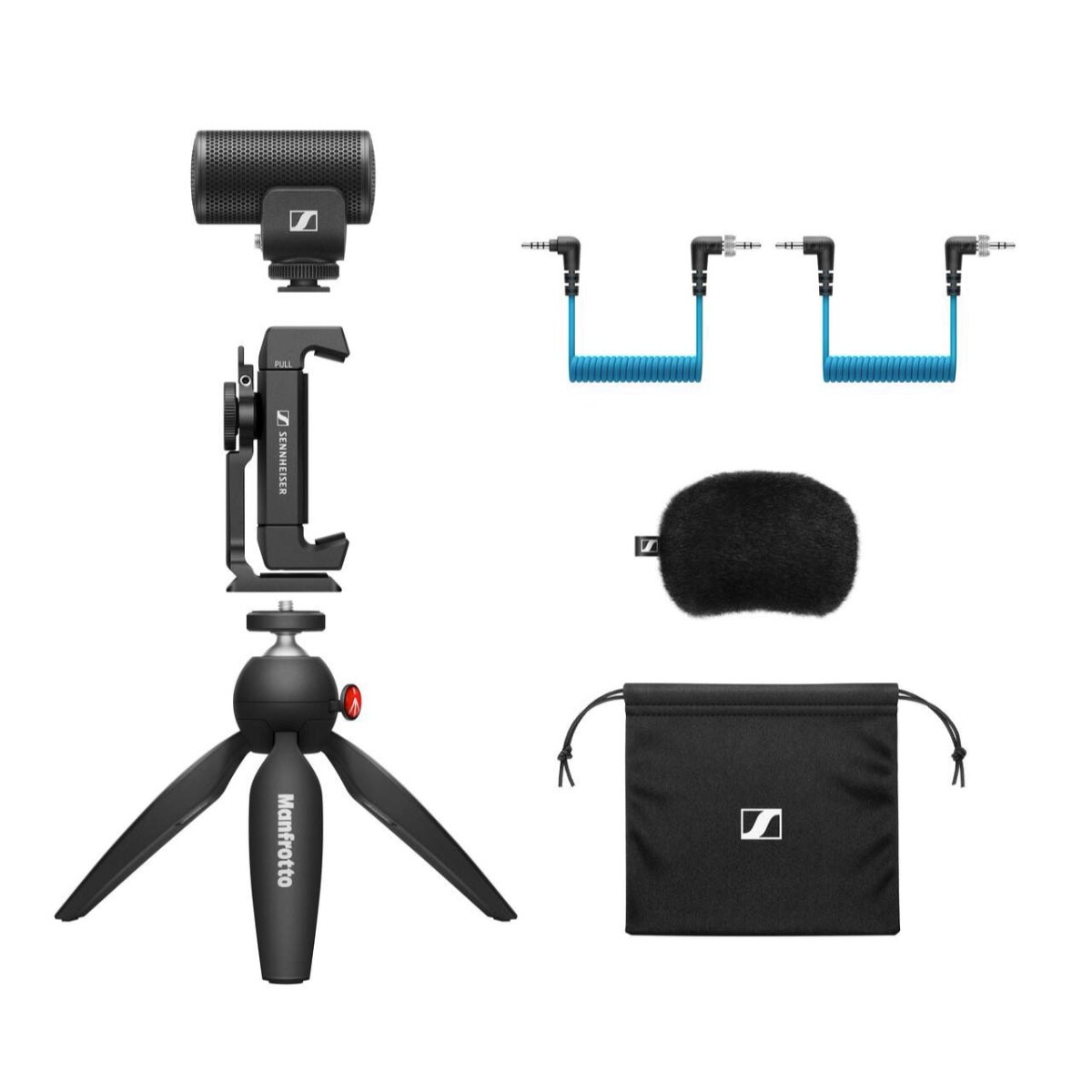 Sennheiser MKE 200 Mobile Kit, Incl. MKE 200 Mic, Manfrotto PIXI Mini Tripod & Smartphone Clamp