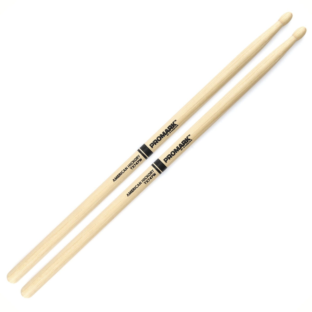 Promark TX747W Classic 747 Hickory Oval Tip Drumsticks
