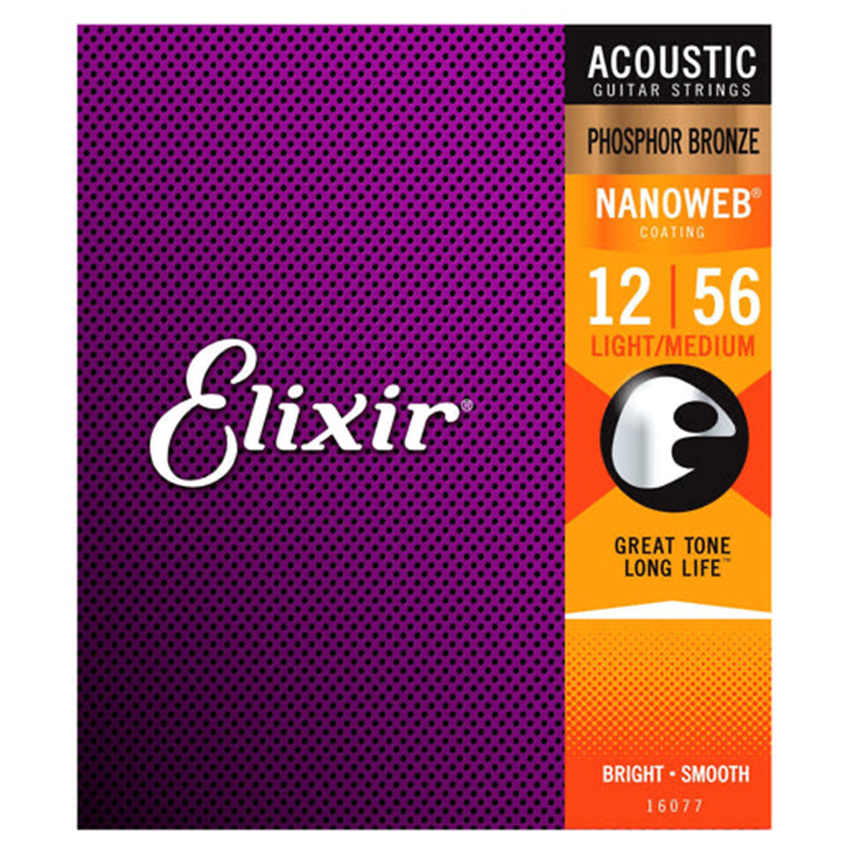 Elixir 11077 Acoustic Light Medium 80/20 Bronze Nanoweb 0.12-0.56