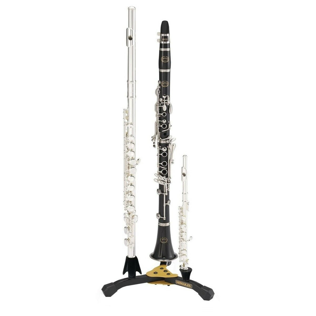 Hercules DS543BB 2 Clarinets Flutes with 1 Piccolo Stand with Bag