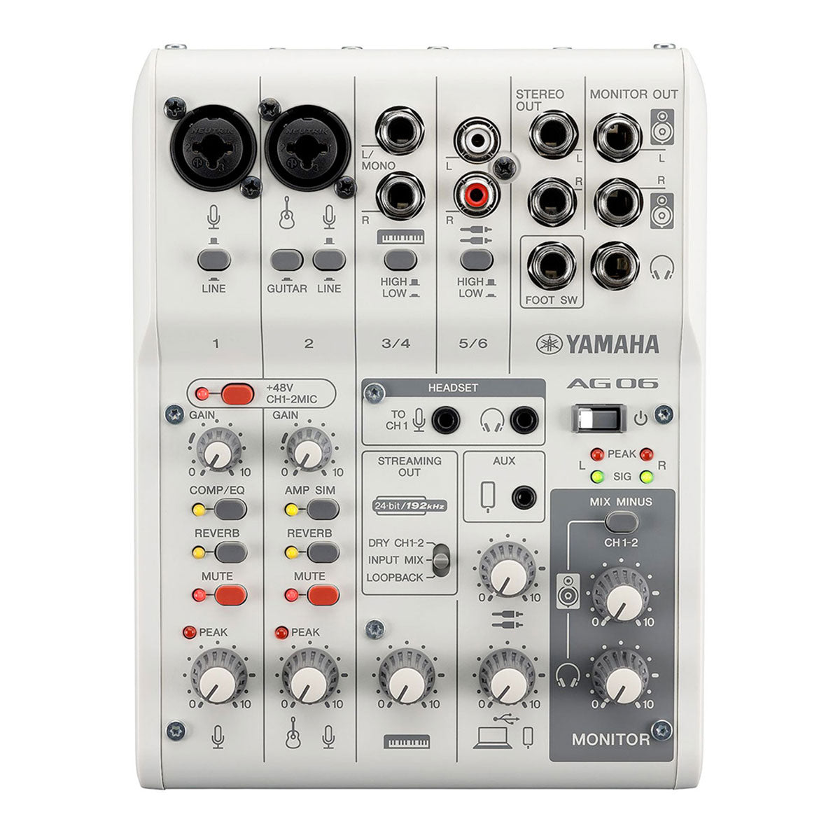 Yamaha AG06MKII USB Mixer & Audio Interface - White