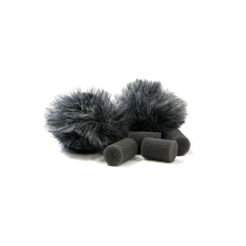 Rycote Grey Lavalier Windjammer, Pair, Synthetic Fur