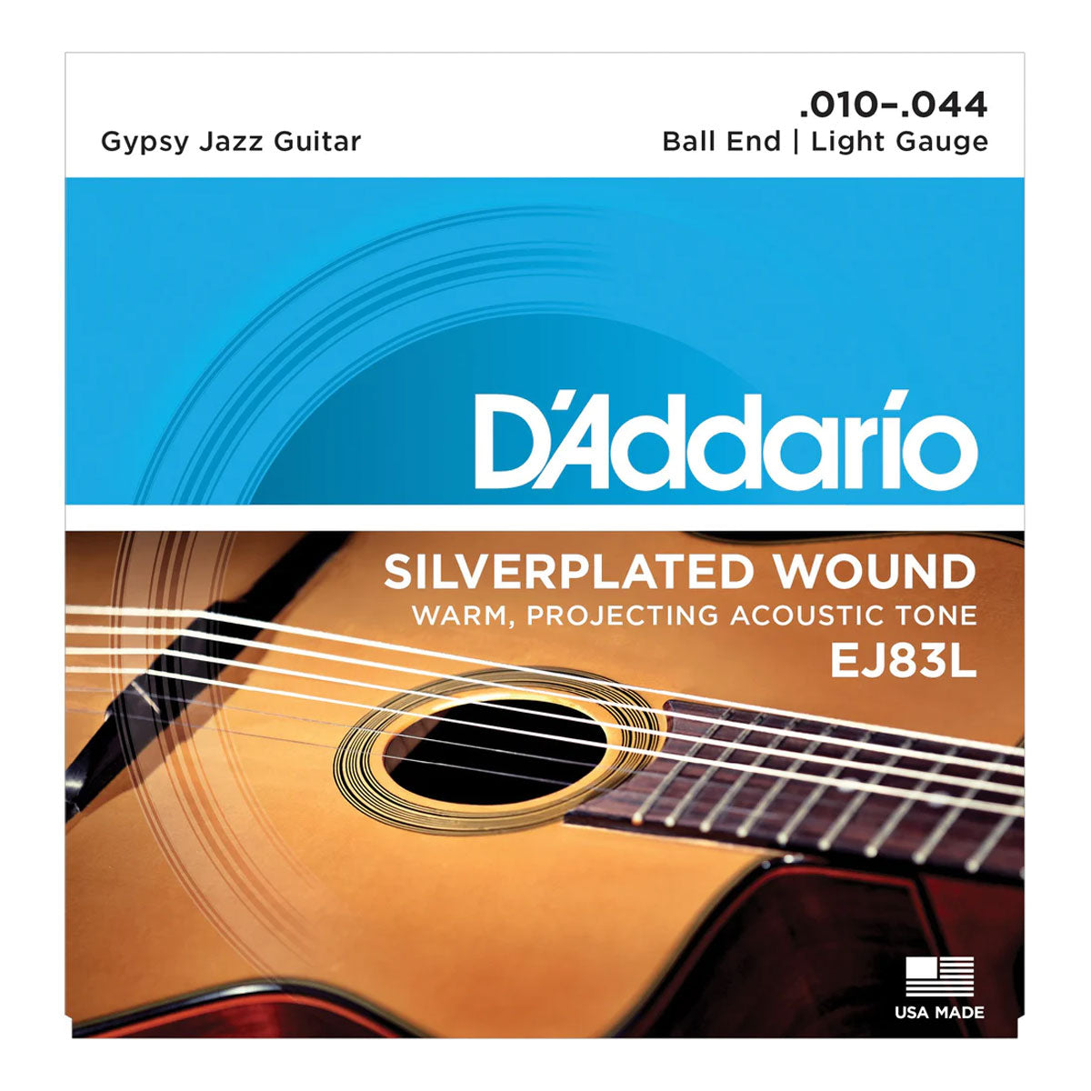 D'Addario EJ83L Gypsy Jazz Ball End Light Acoustic Guitar Strings 010-044