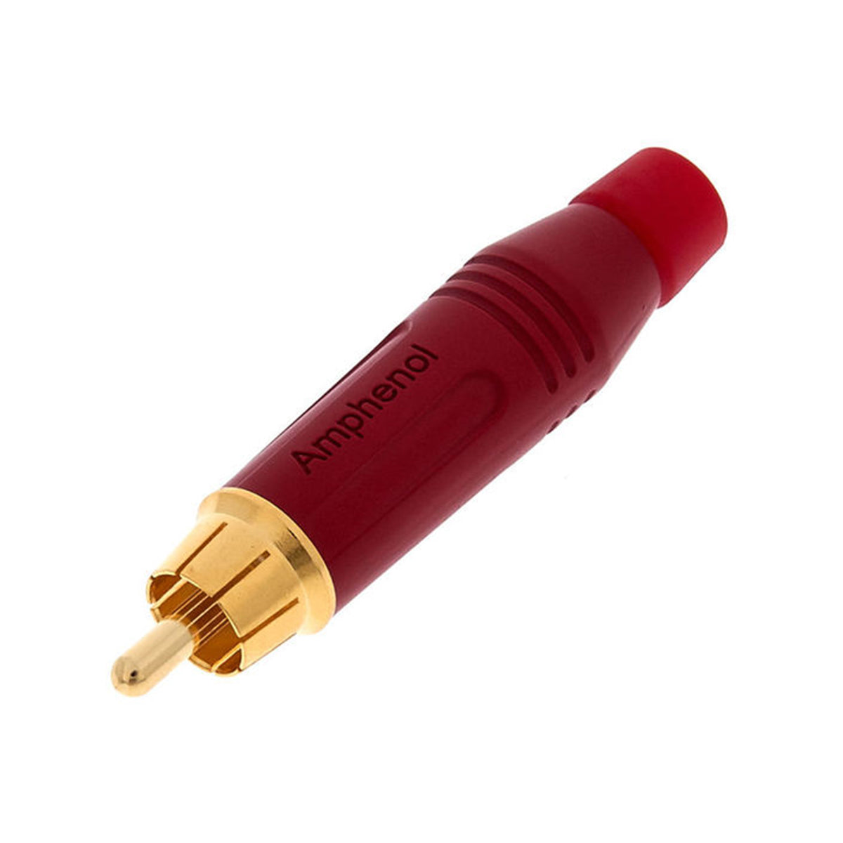 Amphenol ACPR RCA male inline gold plated contact red