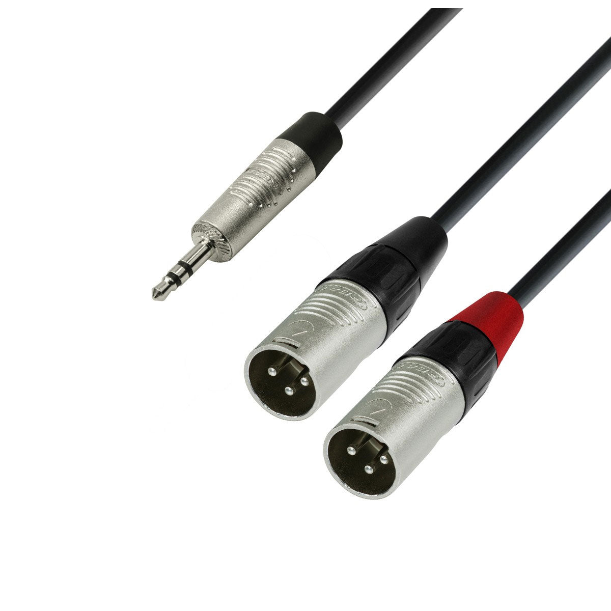 Adam Hall Cables K4 YWMM 0180 - Audio Cable REAN 3.5mm Jack stereo to 2 x XLR M 1.8m