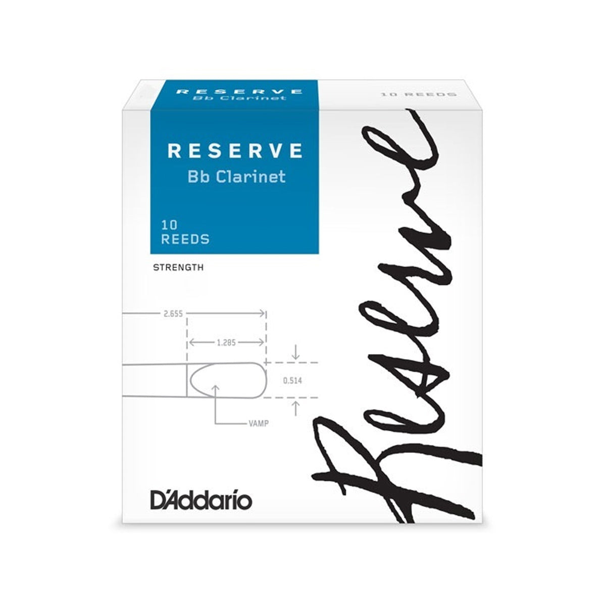 D'Addario DCR1020 Reserve Clarinet Bb 2 Reed - Per Box