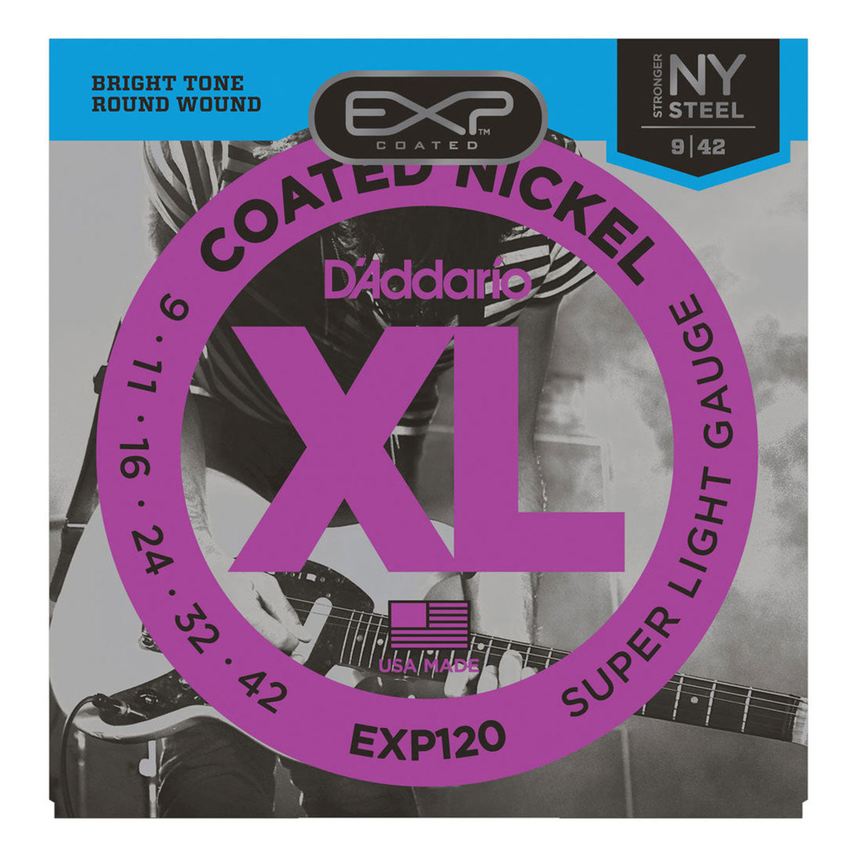 D'Addario EXP120 EXP Nickel Round Wound Electric Guitar Strings 090-042