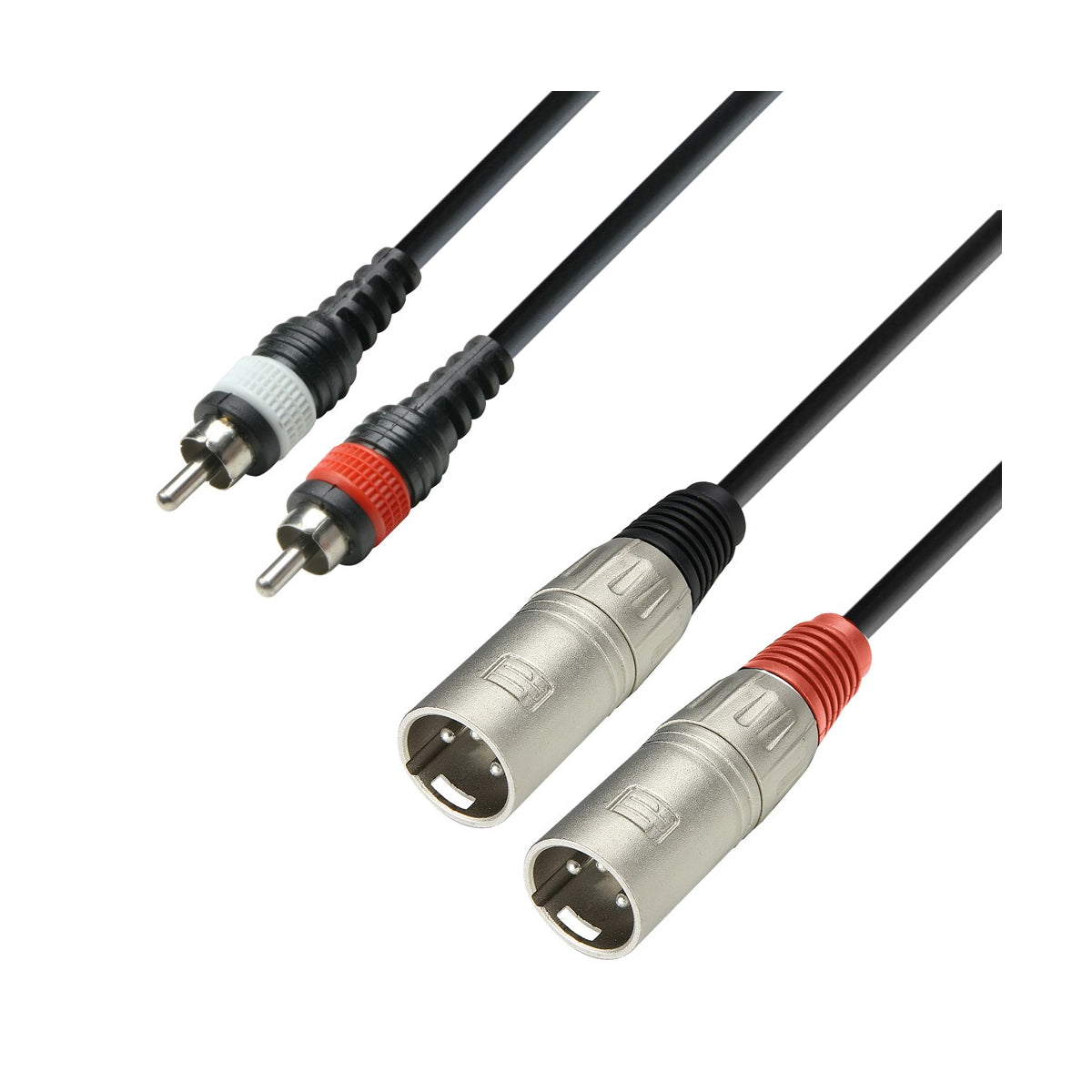Adam Hall Cables 3 STAR TMC 0300 - Audio Cable Moulded 2 x RCA Male to 2 x XLR Male 3 m Audio Cable