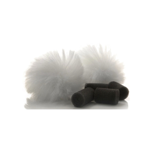 Rycote White Lavalier Windjammer, Pair, Synthetic Fur