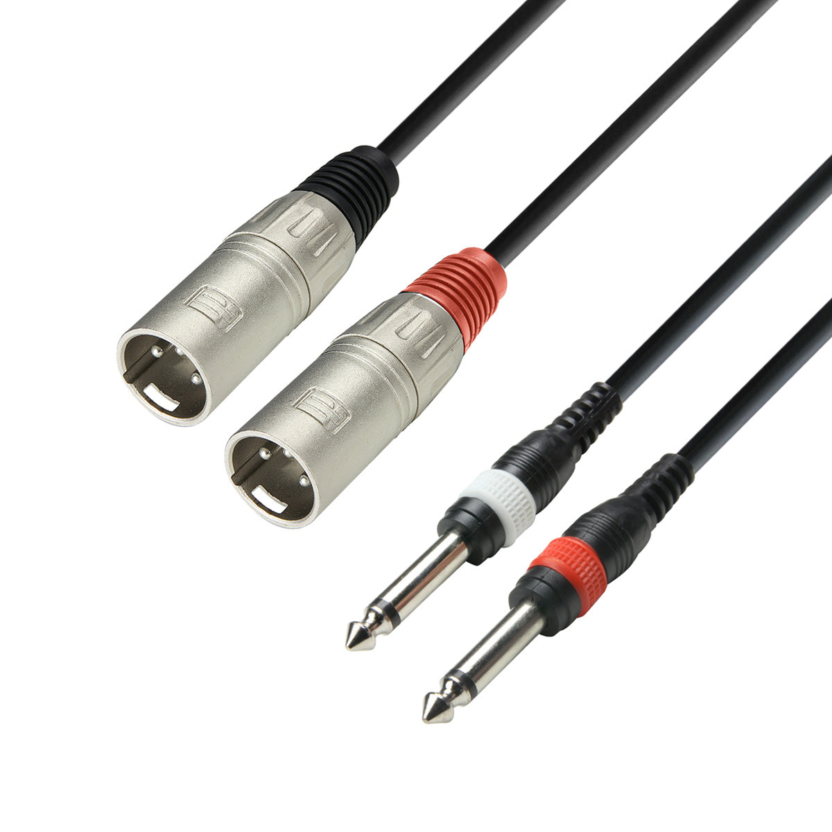 Adam Hall Cables K3TMP0300 2 Mono Jack to 2 XLR Male Aux Cables