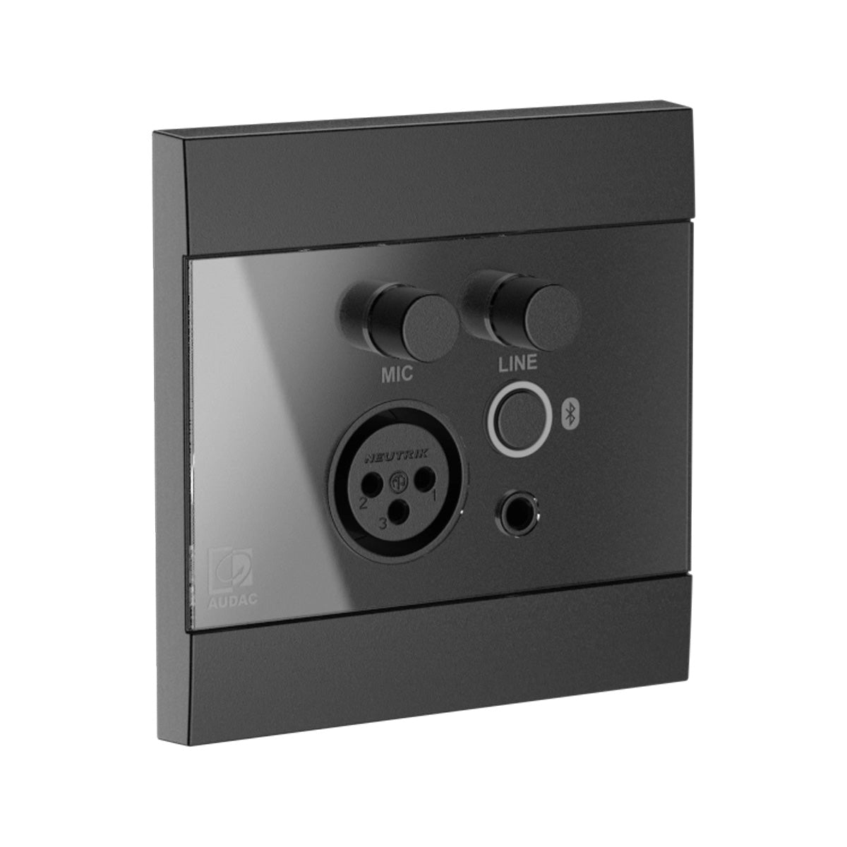 Audac WP225/B Universal wall panel - Microphone, line & Bluetooth receiver - Black