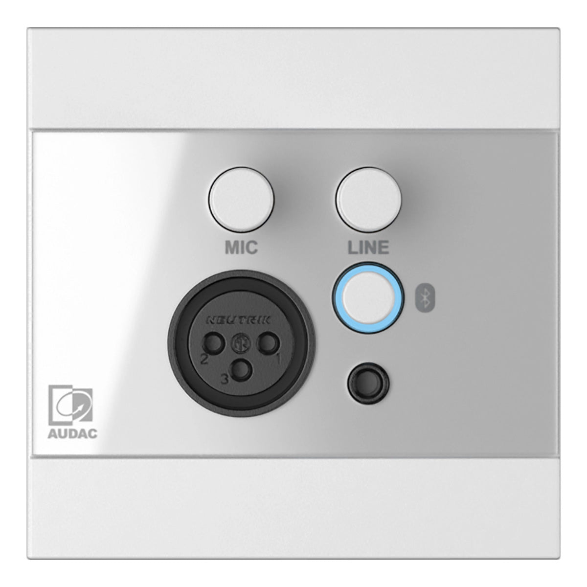 Audac WP225/W Universal wall panel - Microphone, line & Bluetooth receiver - White