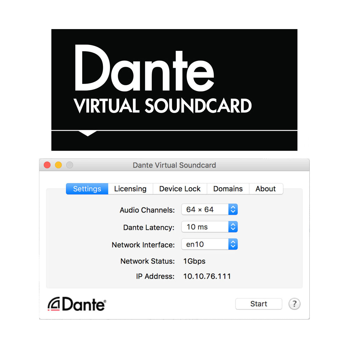 Audinate Dante Virtual Soundcard Software Token