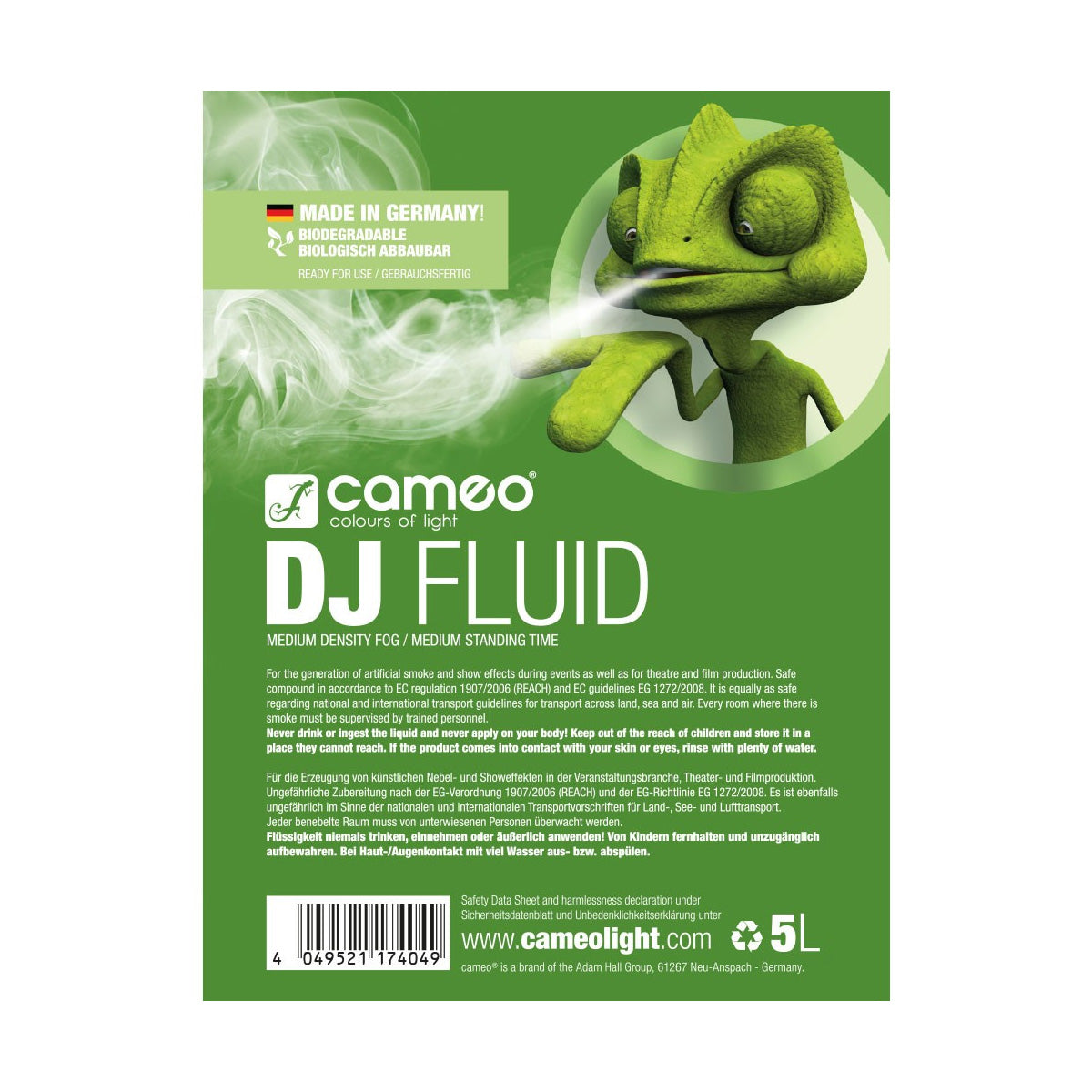 Cameo DJ fluid 5L - Medium Density and Medium Standing Time 5 L