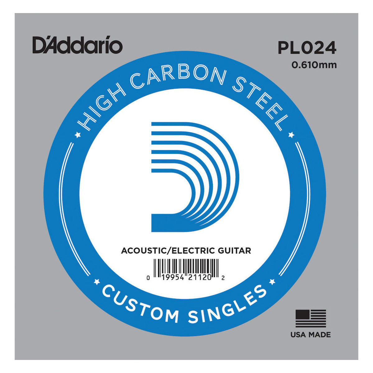 D'Addario PL024 Plain Steel Single Acoustic/Electric Guitar String