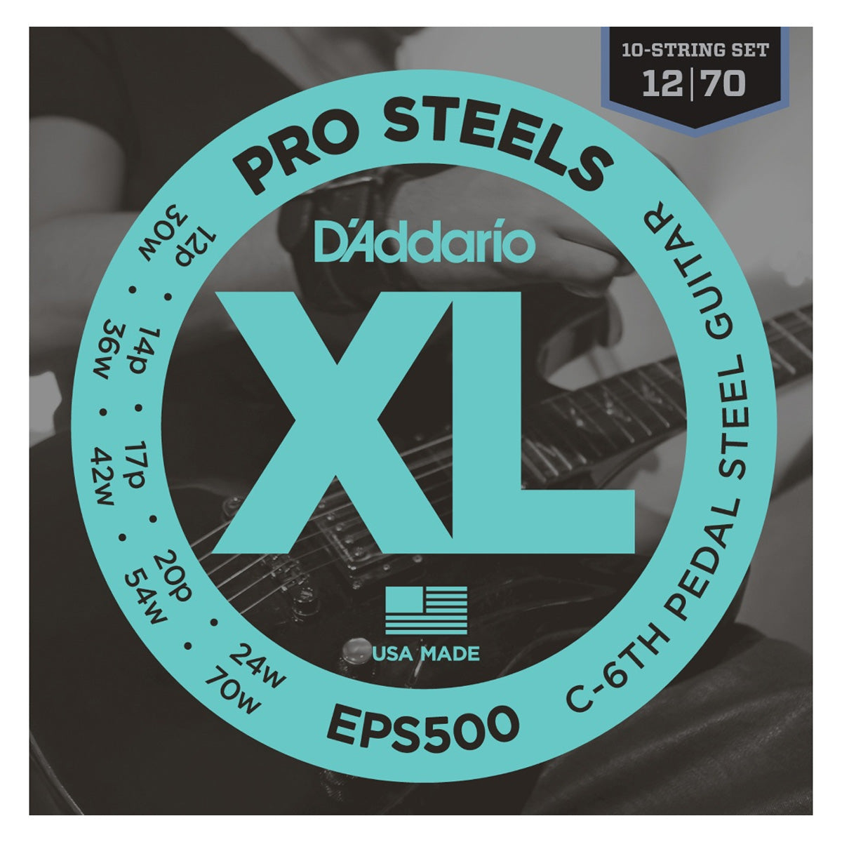 DAddario EPS500 ProSteels C6th Pedal Steel Strings 012-070