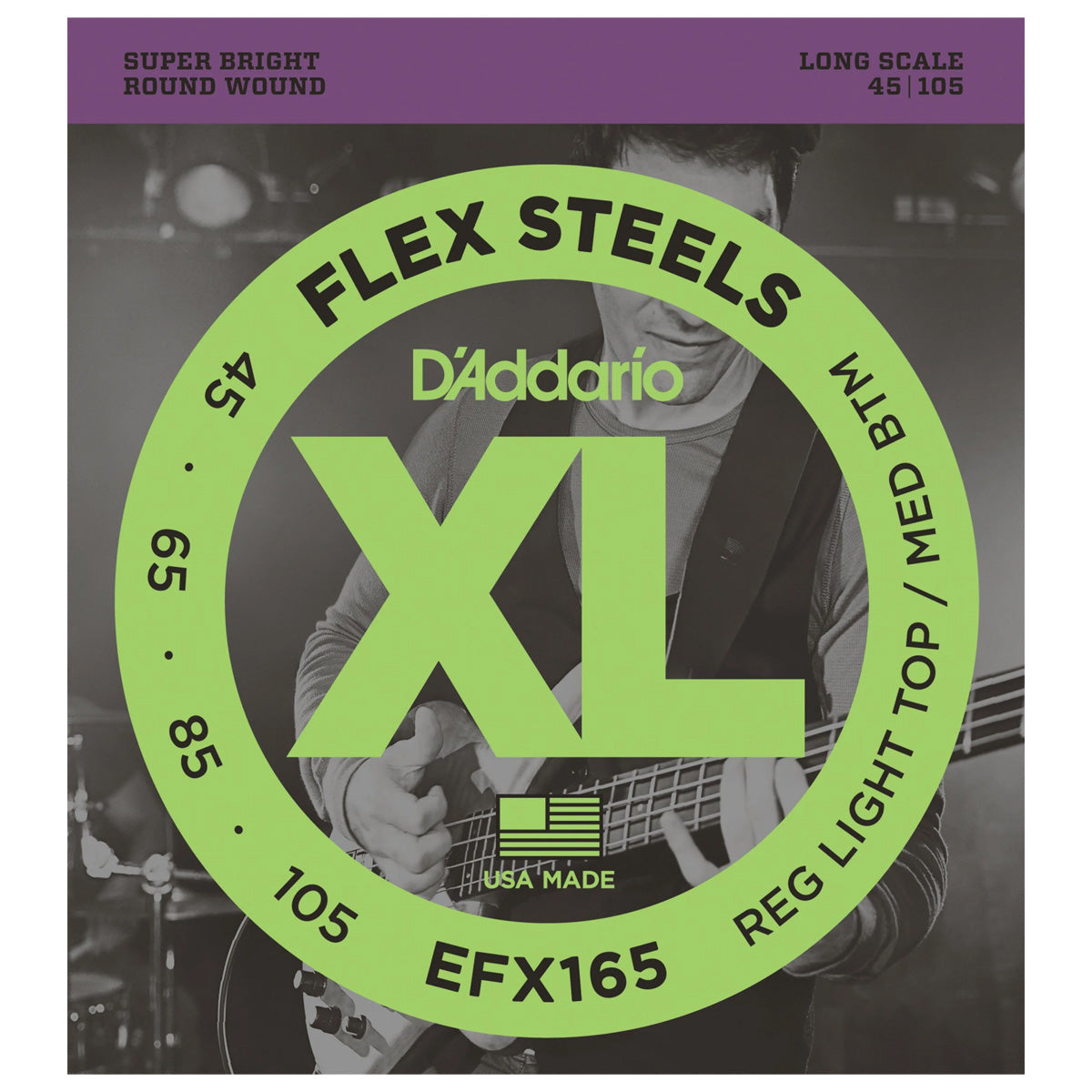 D'Addario EFX165 XL FlexSteels Round Wound Bass Strings