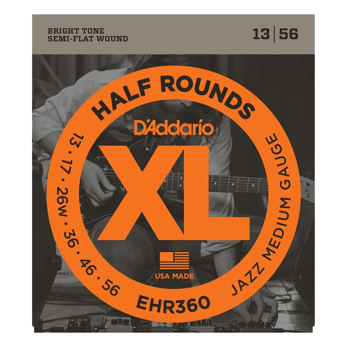 D’Addario EHR360 Half Round Jazz Medium 013-056 Electric Guitar Strings