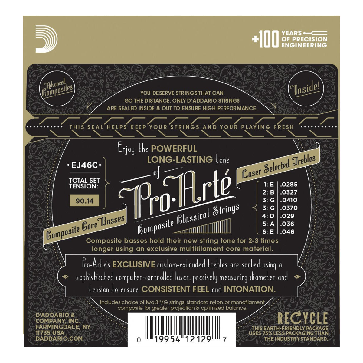 D'Addario EJ46C Pro-Arte Composite Hard Tension Classical Guitar Strings