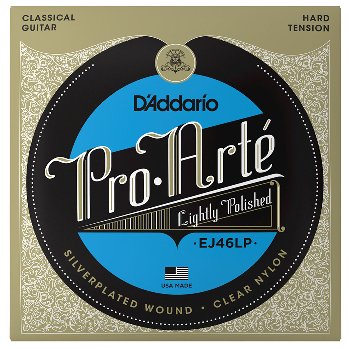 D'Addario EJ46LP Pro-Arte Nylon Core Lightly Polished Silver/Clear Acoustic Guitar Strings