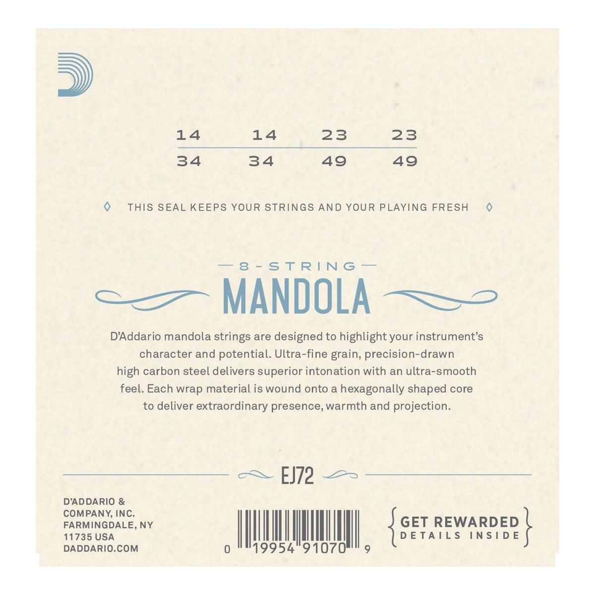 D'Addario EJ72 Mandola Strings