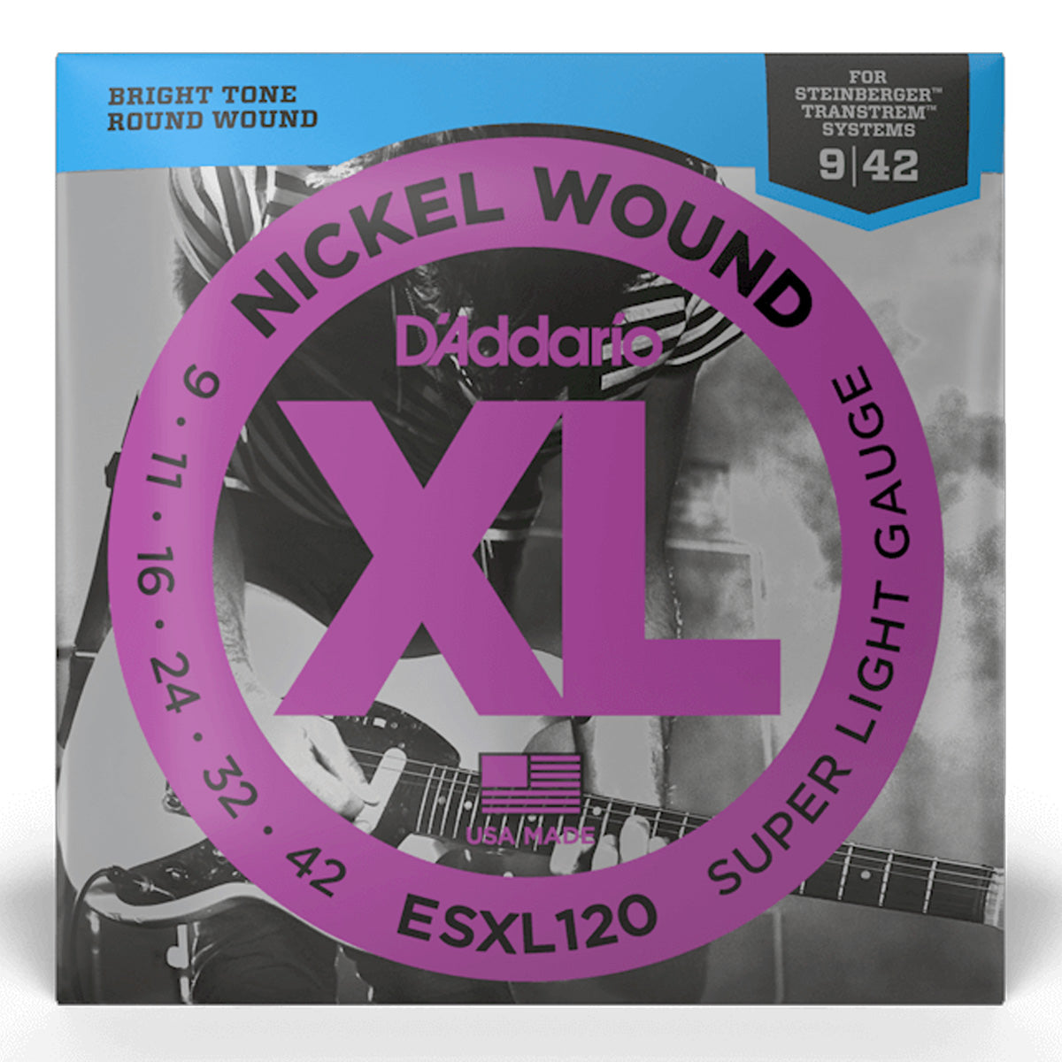 D'Addario ESXL120 Nickel Round Wound Double Ball End Electric Guitar Strings 009-042