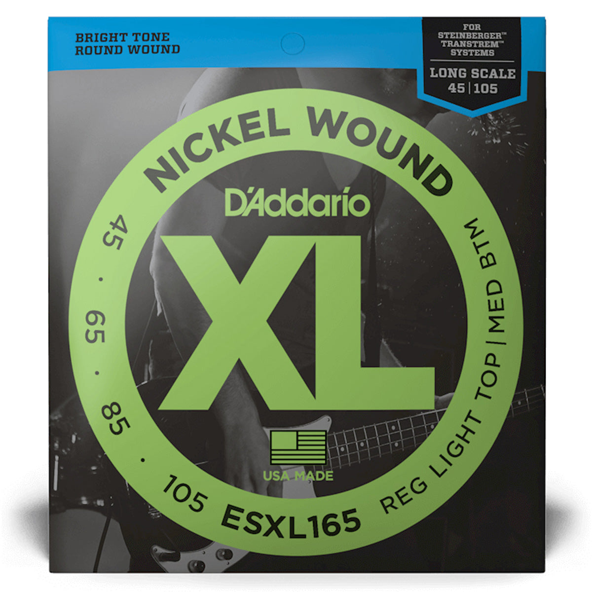 D'Addario ESXL165 XL Nickel Round Wound Double Ball End Bass Guitar Strings