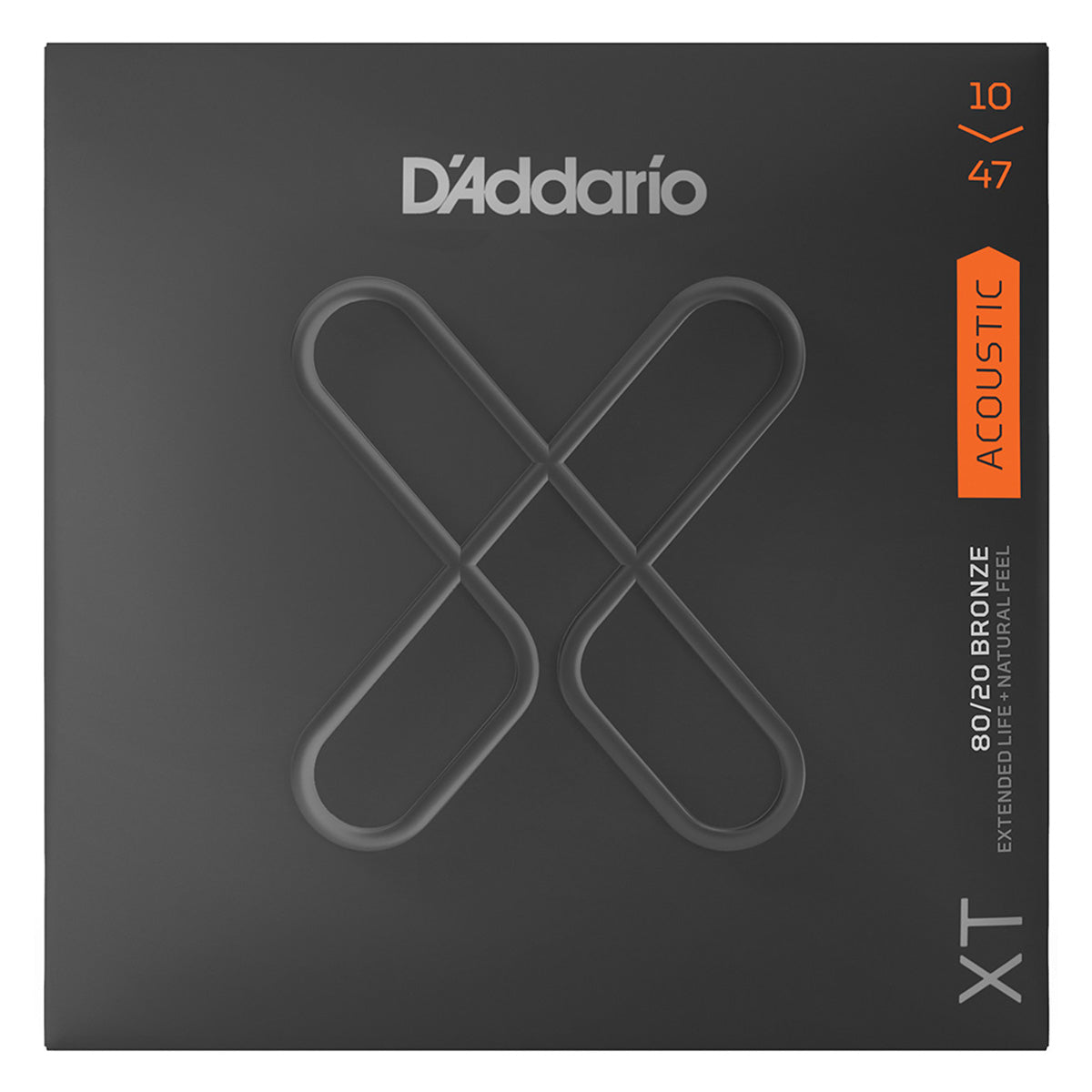 D'Addario XTABR1047 XT Coated 80/20 Bronze Acoustic Guitar Strings 010-047