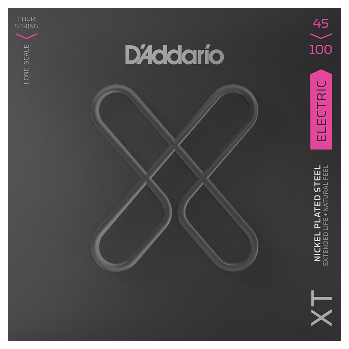 D'Addario XTB45100 XT Coated Nickel Round Wound Bass Guitar Strings 045-100