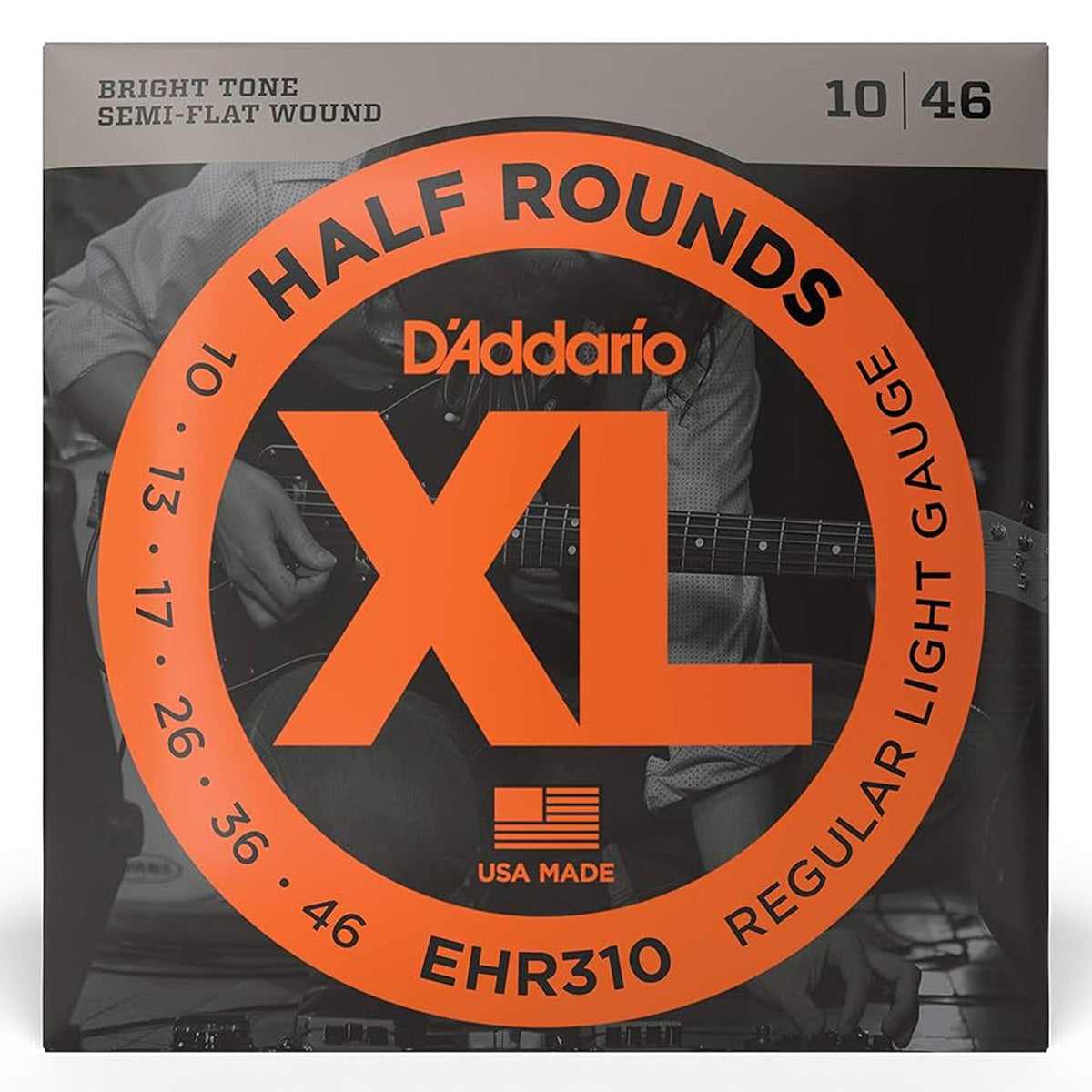 D'addario EHR310 XL Half Round Stainless Steel Guitar Strings 010-046