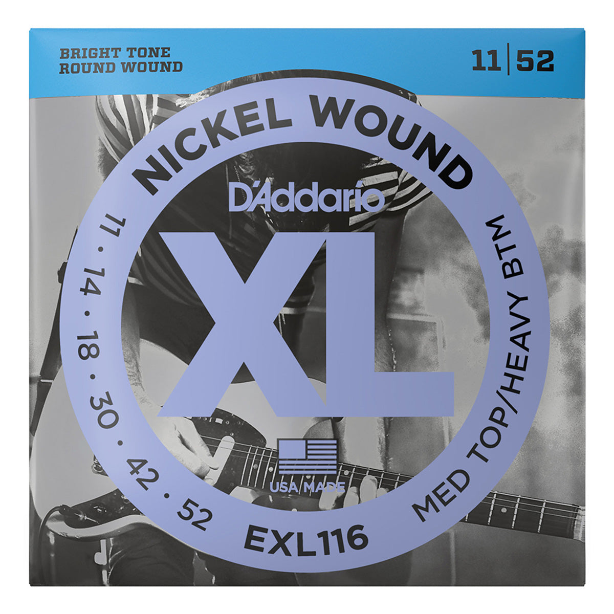 D'addario EXL116 Nickel Round Wound Medium Top Heavy Bottom Electric Guitar Strings 011-052