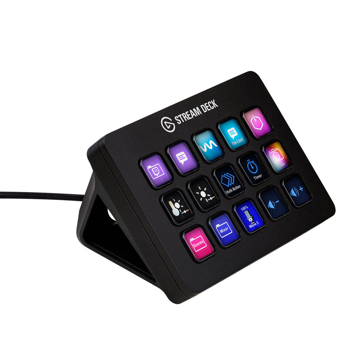 Elgato Stream Deck MK.2 Live Production Streaming Controller interface, 15 Programmable LCD Keys, Black