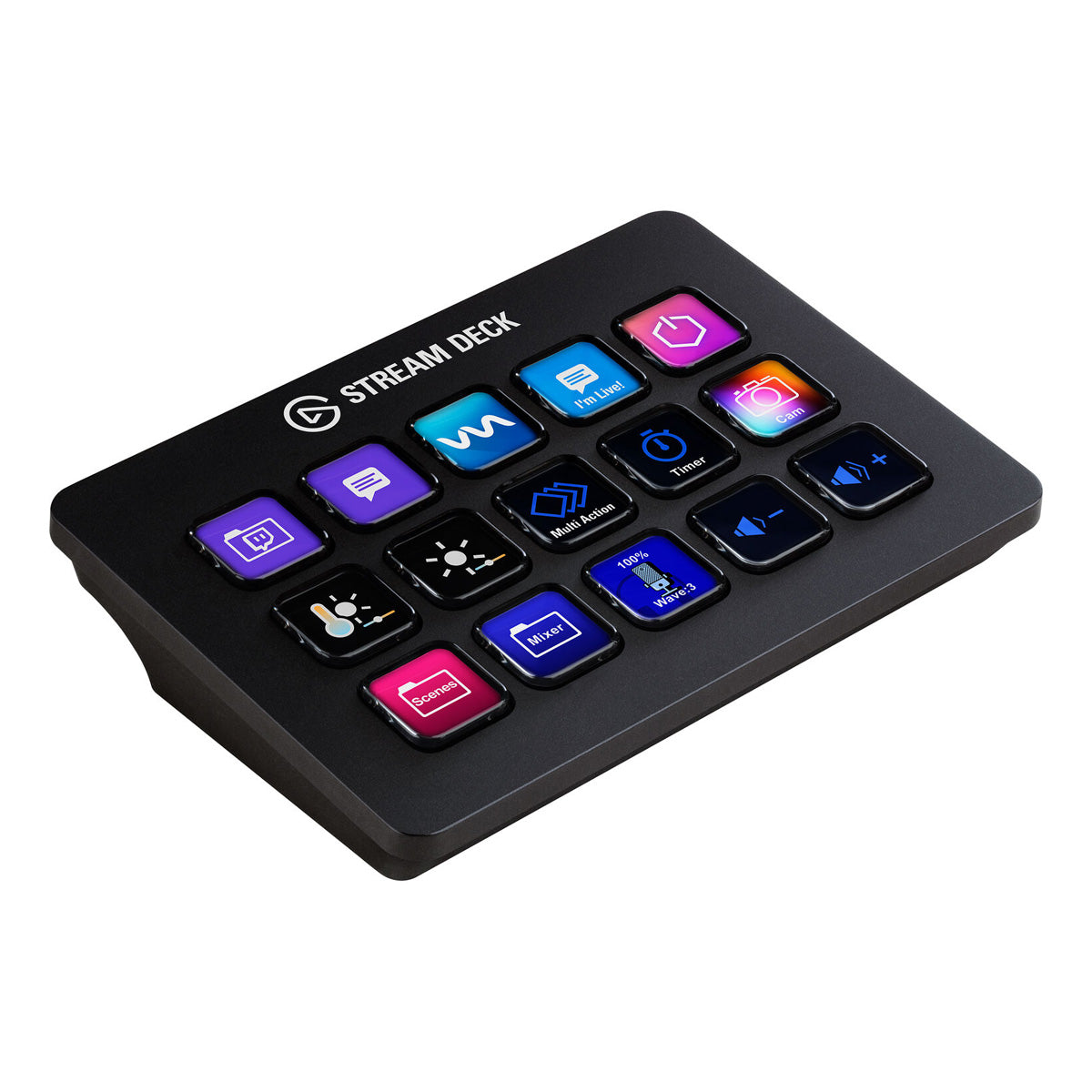 Elgato Stream Deck MK.2 Live Production Streaming Controller interface, 15 Programmable LCD Keys, Black