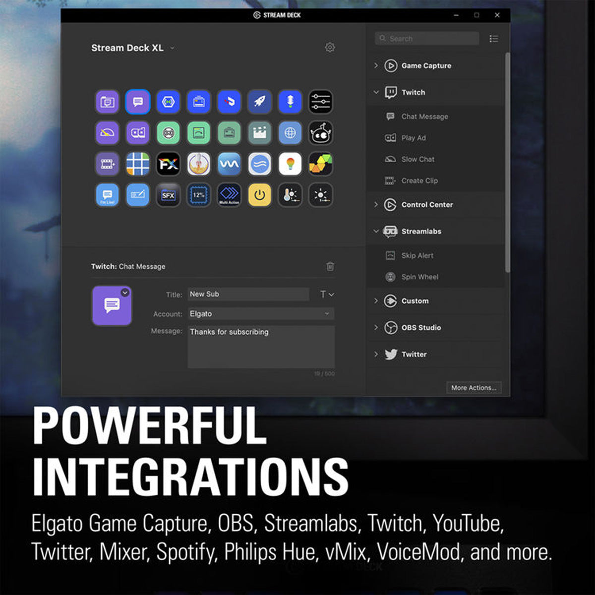 Elgato Stream Deck XL Live Production Streaming Controller interface, 32 Programmable LCD Keys, Black