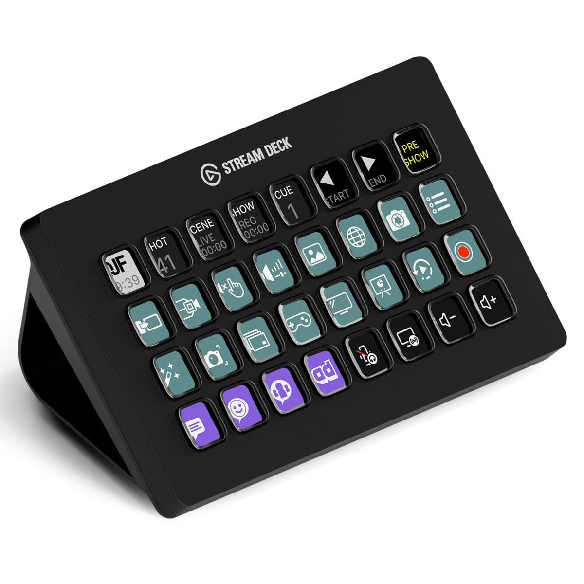 Elgato Stream Deck XL Live Production Streaming Controller interface, 32 Programmable LCD Keys, Black