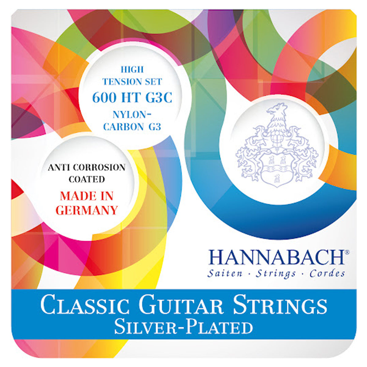 Hannabach 600 G3C HT Carbon Silver-Plated Nylon Classic Guitar Strings Set Hard Tension