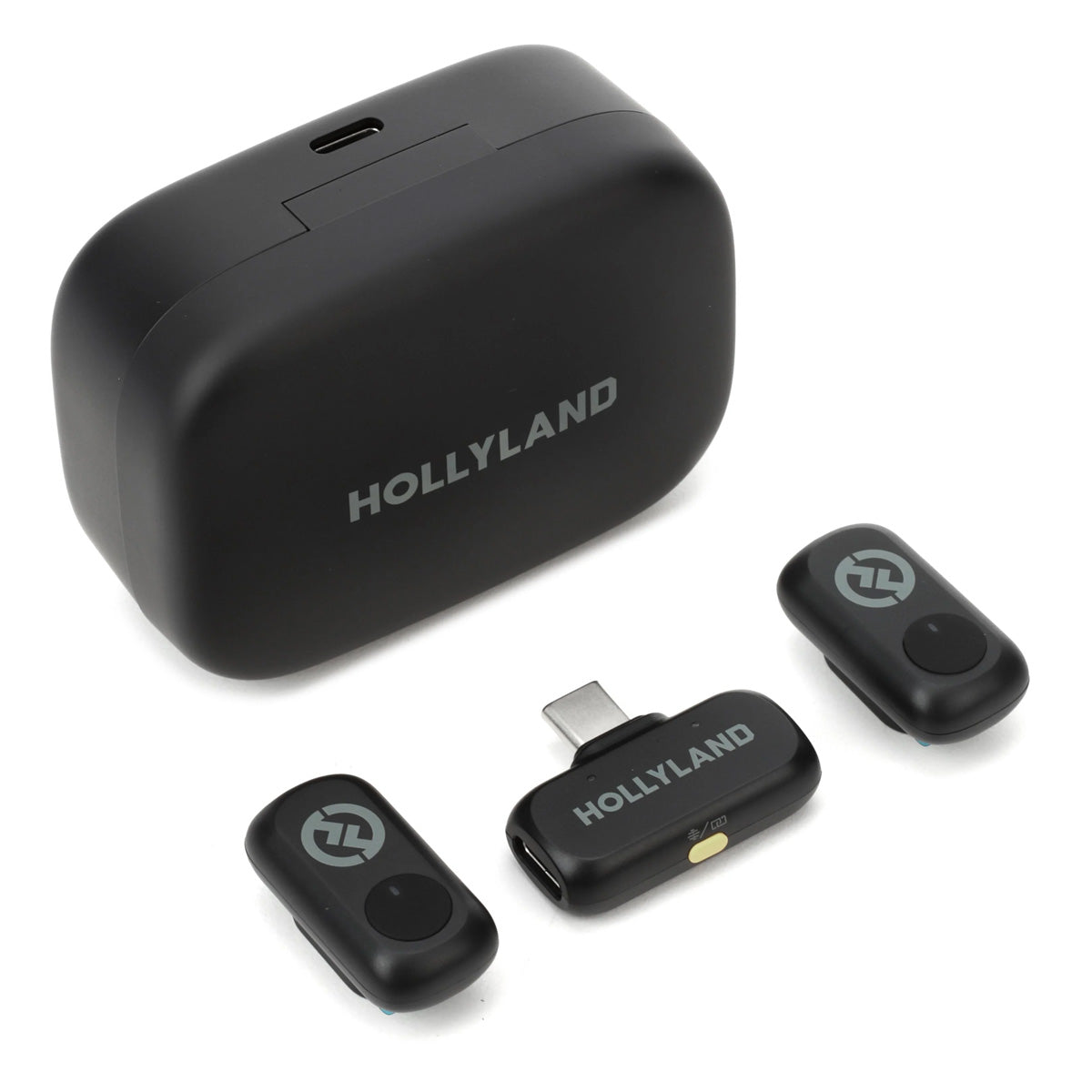 Hollyland LARK A1 Duo 2-Person Wireless Microphone System with USB-C Connector for Mobile Devices (Space Gray 2.4 GHz)