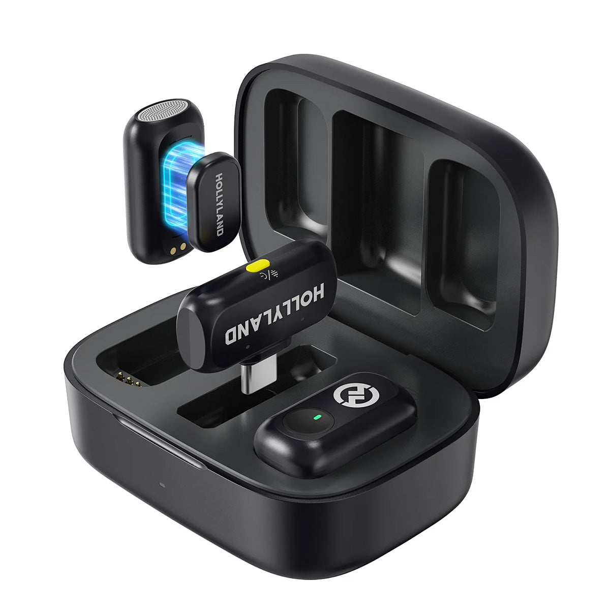 Hollyland LARK A1 Duo 2-Person Wireless Microphone System with USB-C Connector for Mobile Devices (Space Gray 2.4 GHz)