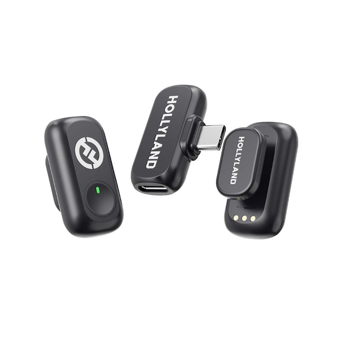 Hollyland LARK A1 Mini Duo 2-Person Wireless Microphone System with USB-C Connector for Mobile Devices (Space Gray 2.4