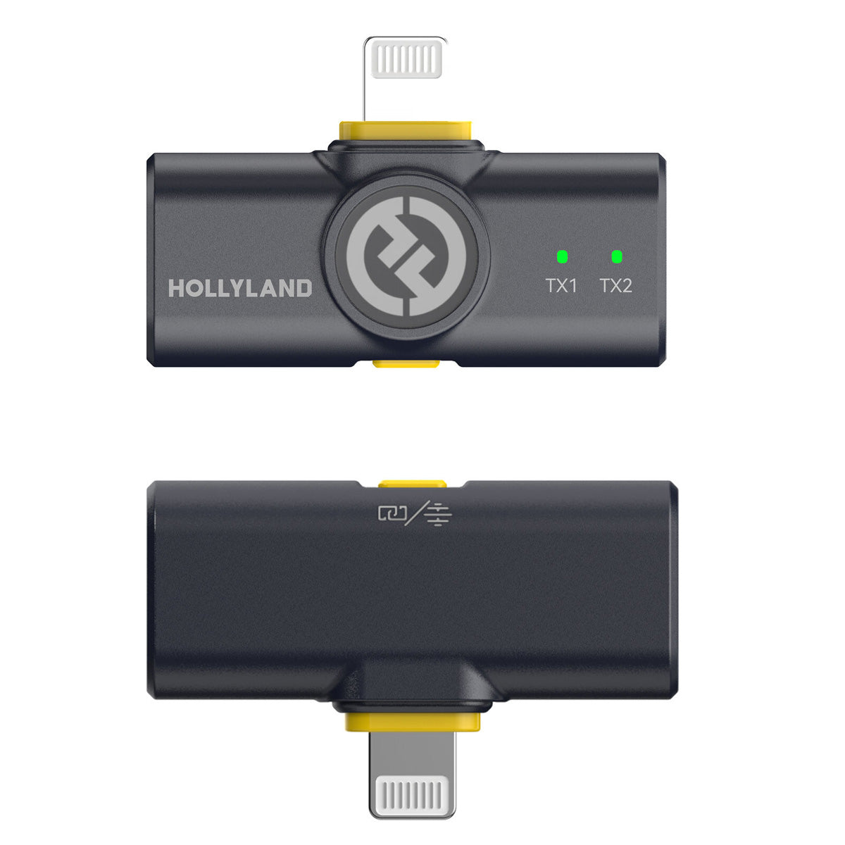 Hollyland LARK M2 DUO Wireless Lavalier Microphone with Lightning Plug  Bundle with Interview Adaptor